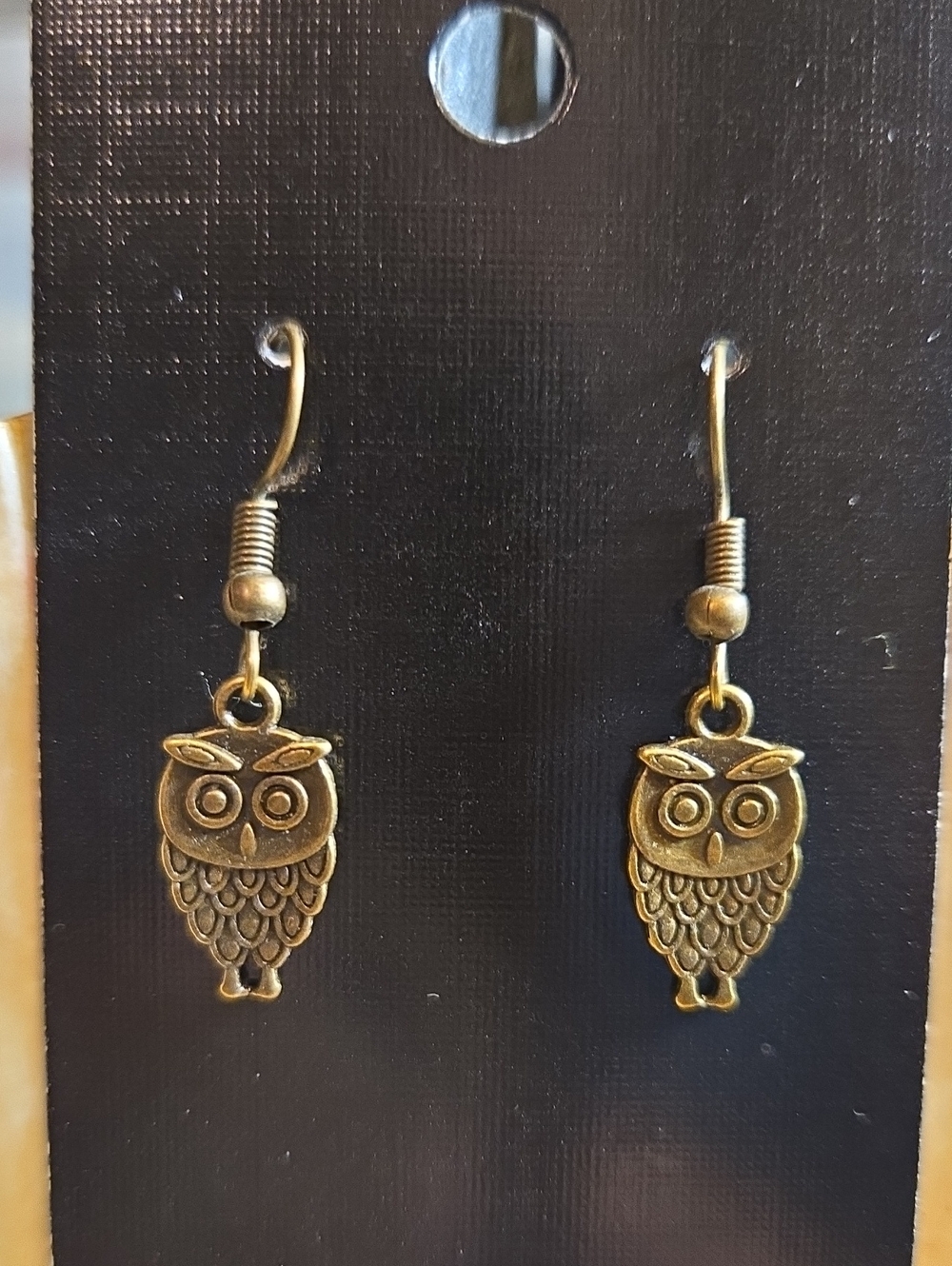 Antique Gold Owl Dangle Earrings - Women Jewelry